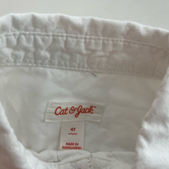 Cat & Jack 4T Long Sleeve Button Down Shirt and Olive Green Pants - Picture 3 of 5